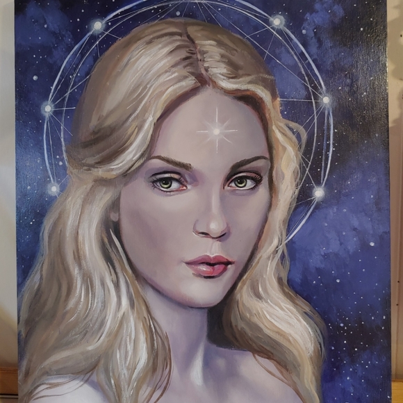 The Star Celestial Woman Painting Hand Painted Art by Kamille Freske